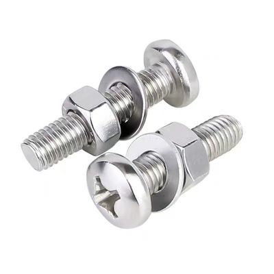 Равные M2 M3 M4 SS304 SS316 Cross Recessed Countersunk плоские головные винты и шестиугольные орехи