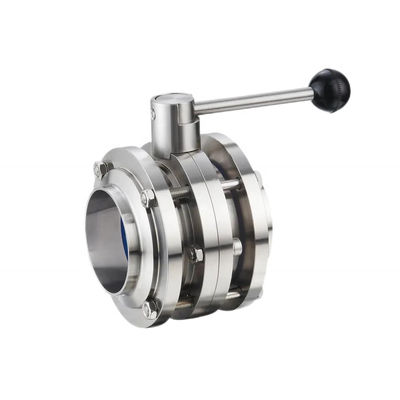 1/8"--4" WZ пищевой нержавеющей стали 304 316L Санитарный 3 PCS Ручной клапан бабочки равный