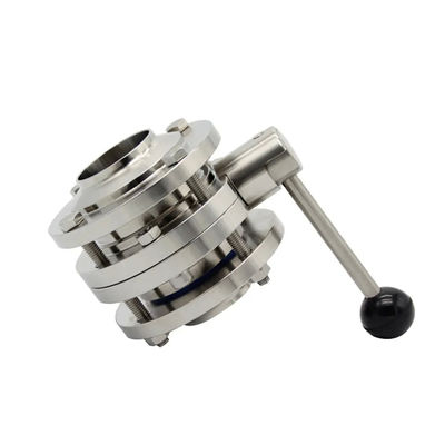 1/8"--4" WZ пищевой нержавеющей стали 304 316L Санитарный 3 PCS Ручной клапан бабочки равный