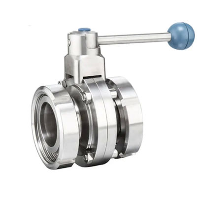 1/8"--4" WZ пищевой нержавеющей стали 304 316L Санитарный 3 PCS Ручной клапан бабочки равный