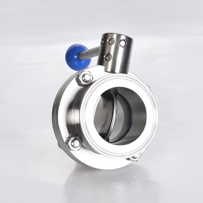Санитарный SS304/316L Электрический клапан типа вафель бабочки для сред нормальной температуры