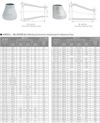Нержавеющая сталь 304 316 316L ASME B16.9 304 SCH 40S Концентрическая/эксцентрическая редукторная сварная труба