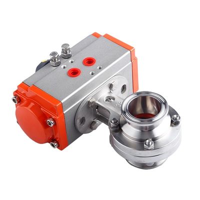 Водные СМИ Санитарная Нержавеющая сталь 304 Tri Clamp Пневматический исполнитель Летучий клапан