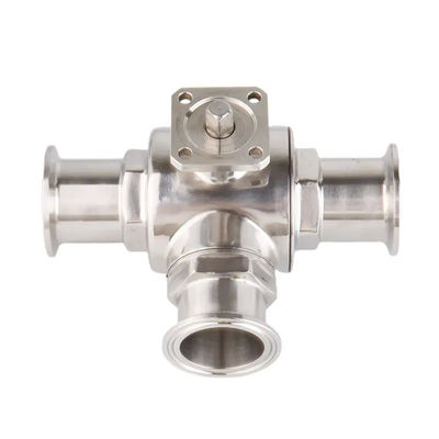 Серебро пищевого качества типа T TRI CLAMP 3-сторонний шаровой клапан из нержавеющей стали 304 316 WZ 3A/DIN/SMS