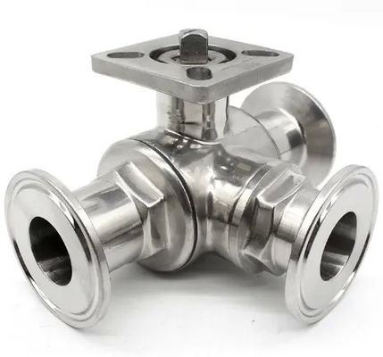 Серебро пищевого качества типа T TRI CLAMP 3-сторонний шаровой клапан из нержавеющей стали 304 316 WZ 3A/DIN/SMS