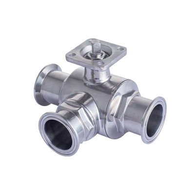 Серебро пищевого качества типа T TRI CLAMP 3-сторонний шаровой клапан из нержавеющей стали 304 316 WZ 3A/DIN/SMS