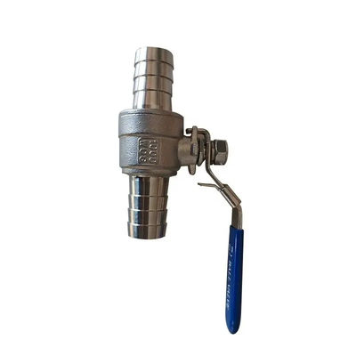 Серебряный WZ 1/2" из нержавеющей стали 304 2PC Колючий шланговый шаровой клапан с нитью SS