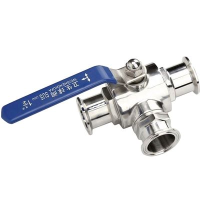 Медиа с нормальной температурой Санитарная нержавеющая сталь 304 316L Tri Clamp Tee 3 Way Ball Valve